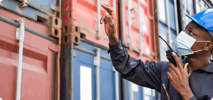 Customs clearance inspection operations at container terminal